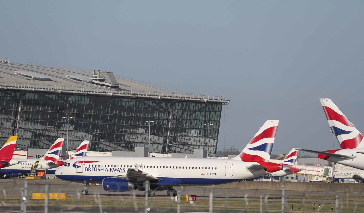 British Airways planes are seen at London's Heathrow Airport in January.