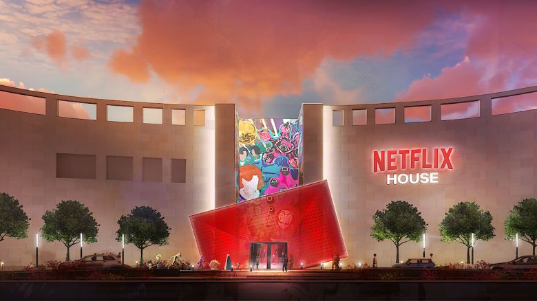 A rendering of a "Netflix House". The first two locations with events and shops themed to its shows, will be in Dallas and King of Prussia, Pennsylvania.