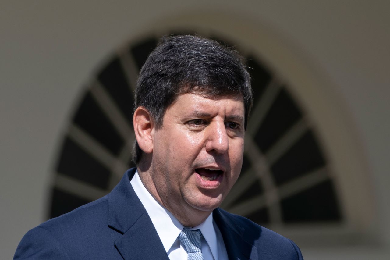 Steve Dettelbach speaks during an event about gun violence in the Rose Garden of the White House on April 11.