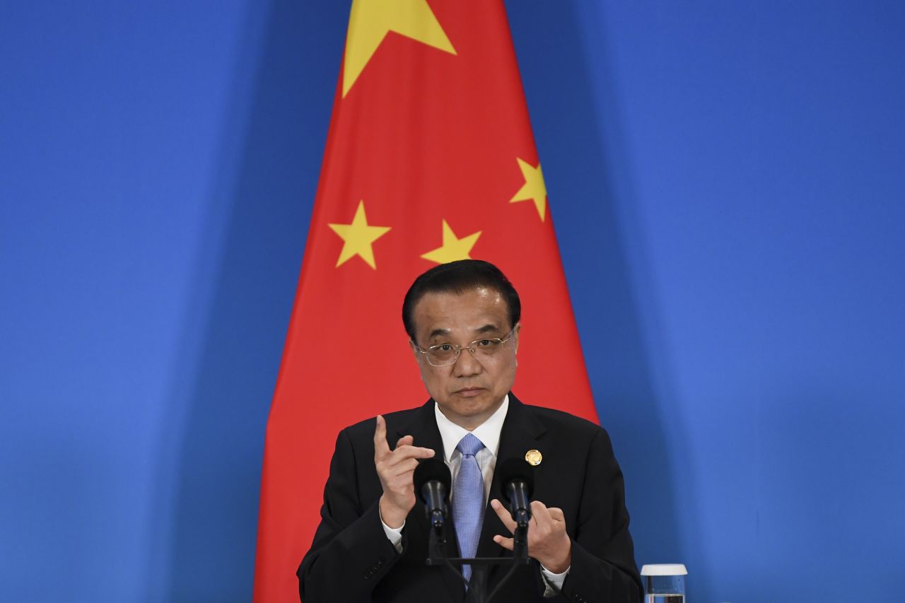 Chinese Premier Li Keqiang at a trilateral meeting in Chengdu, China, on December 24, 2019.