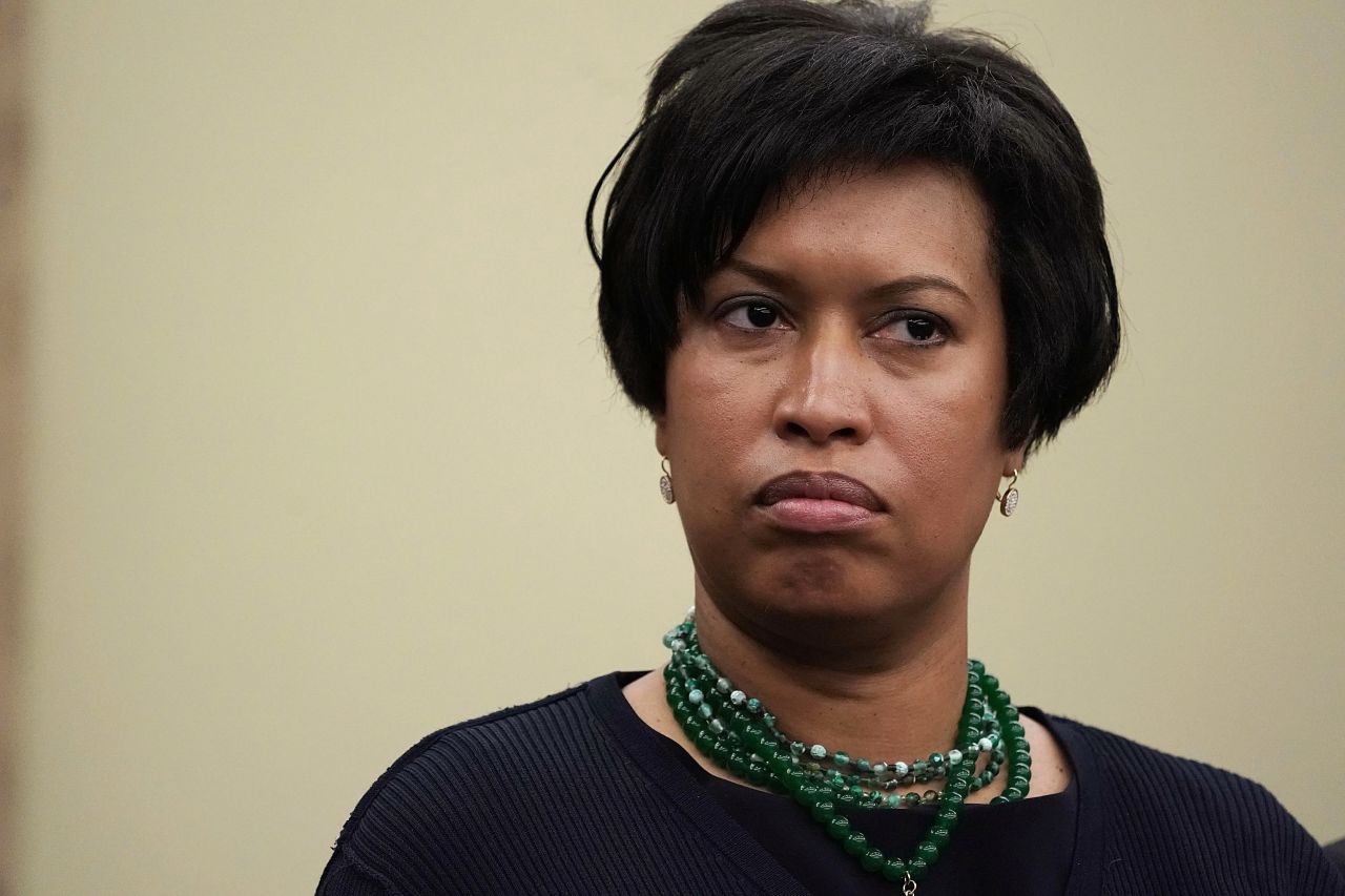 Washington, DC, Mayor Muriel Bowser attends a news conference on Capitol Hill on May 2, 2018.