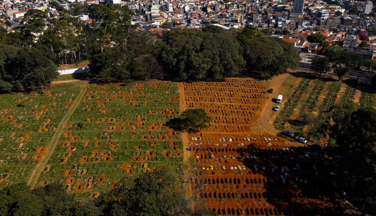 The Vila Formosa cemetery in Sao Paulo, Brazil, on June 21.
