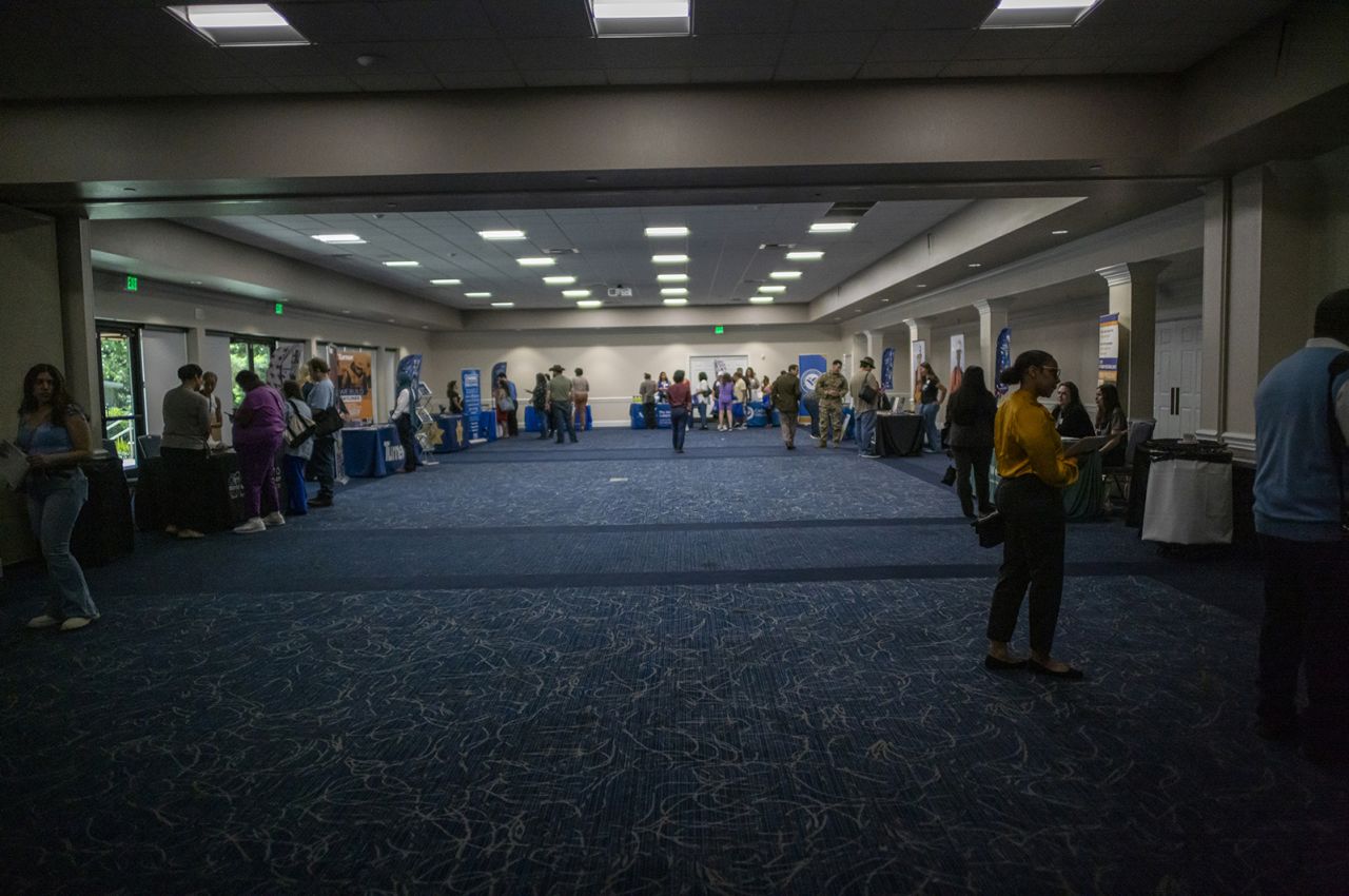 Attendees at a City Career Fair hiring event in Sacramento, California, on June 5, 2024.