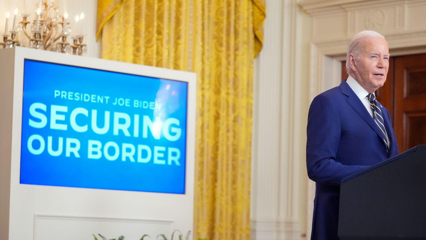 President Joe Biden speaks about an executive order in the East Room at the White House in Washington, DC, on Tuesday.