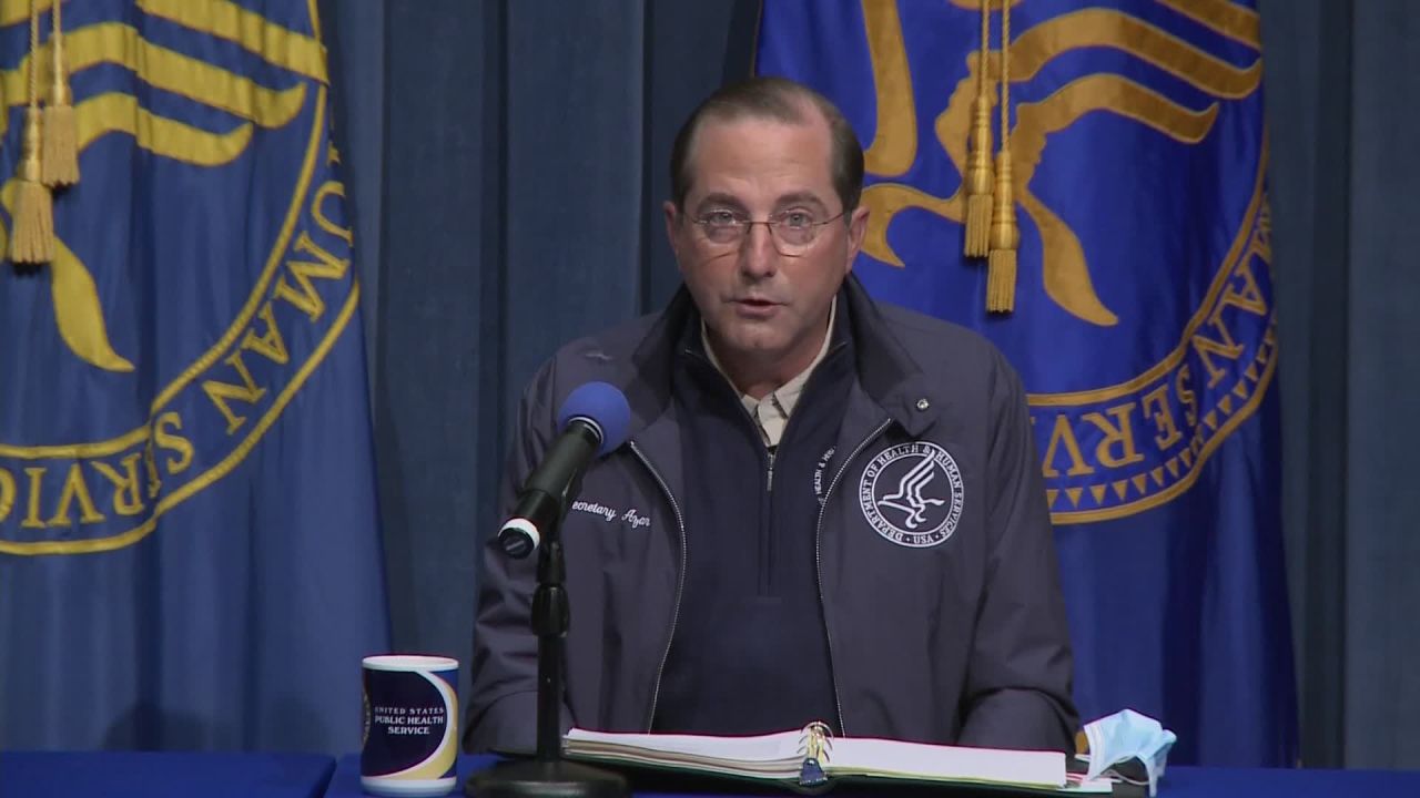 Health and Human Services Secretary Alex Azar speaks during an Operation Warp Speed briefing on December 16.