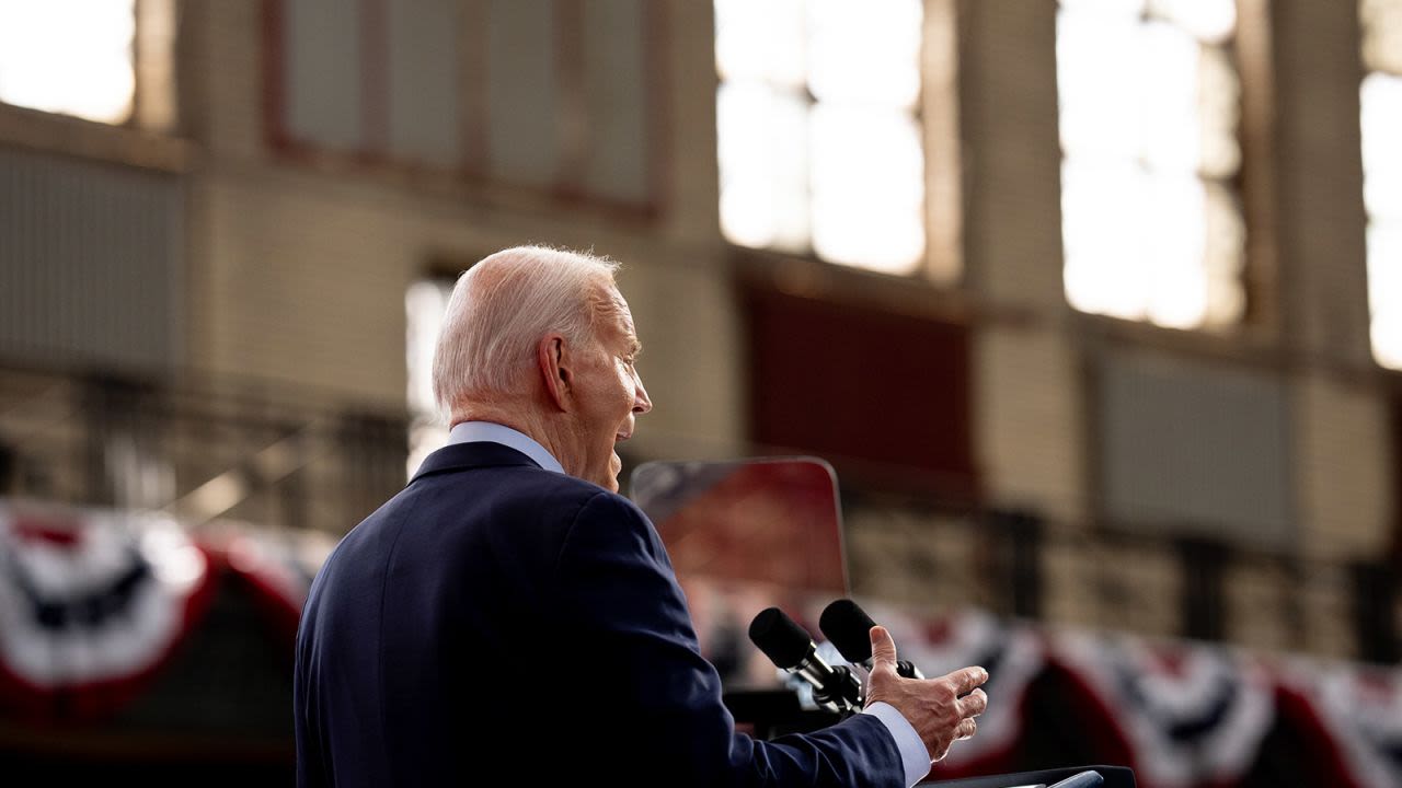 President Joe Biden speaks during a campaign rally at Girard College in Philadelphia, Pennsylvania on May 29.