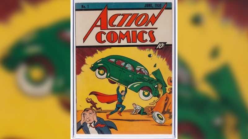 Комикс от 1938 г включващ първото появяване на Супермен беше