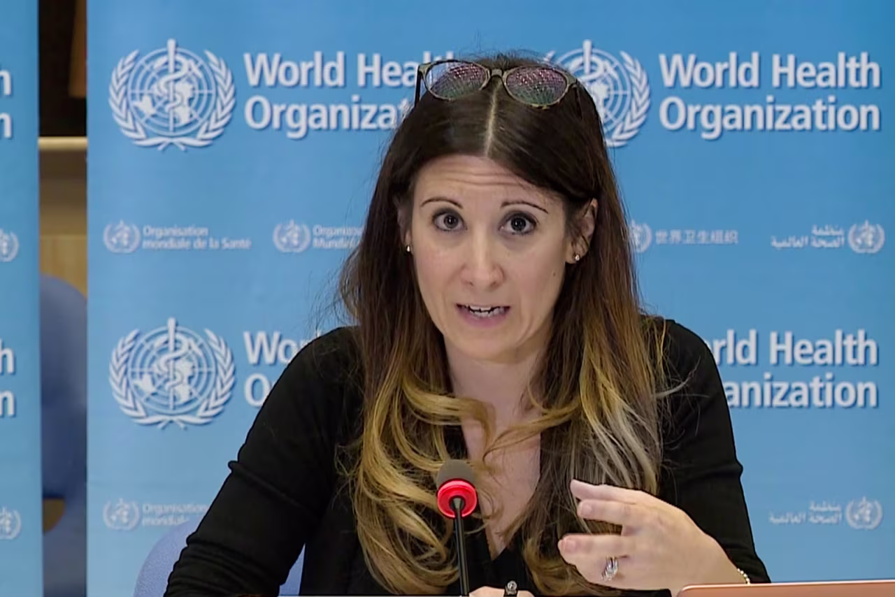 WHO technical lead Dr. Maria Van Kerkhove attends a virtual news briefing on Covid-19 from the WHO headquarters in Geneva on April 6.