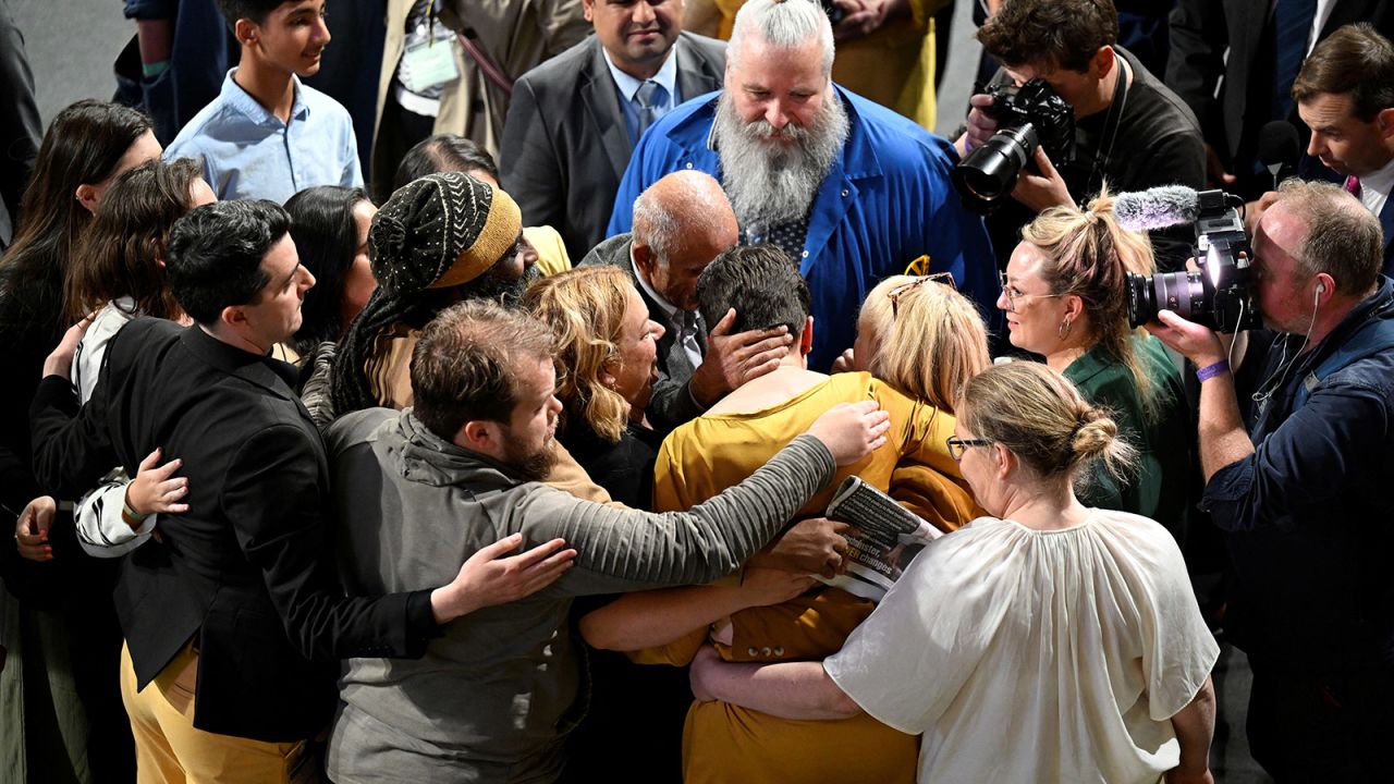 Scottish National Party supporters and candidates gather as the counting of votes continues, during the UK election in Glasgow, Scotland, on July 5.