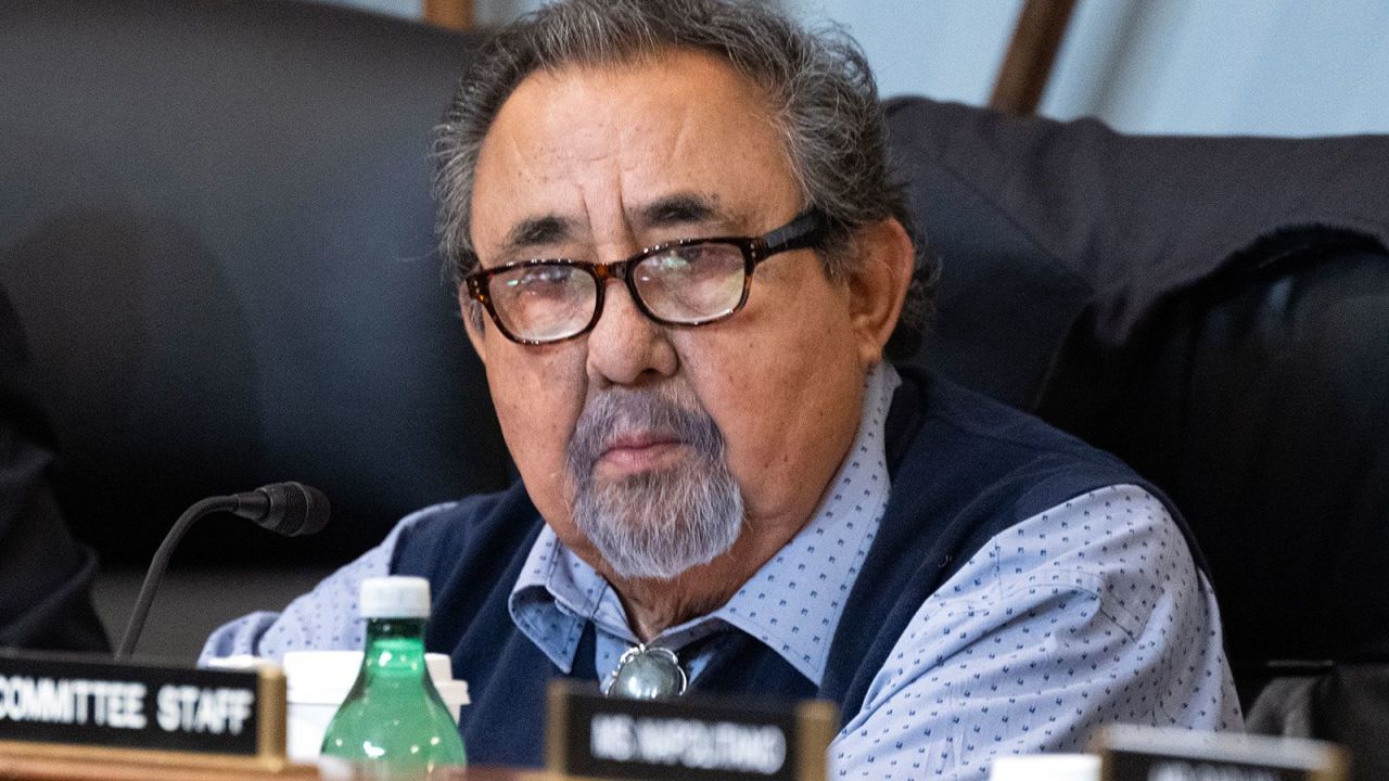 Rep. Raul Grijalva, a Democrat of Arizona, is seen in the Longworth House Office Building on Capitol Hill in Washington, DC on Wednesday, September 27, 2023. 