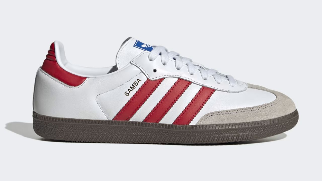 Adidas Samba OG in Cloud White/Better Scarlet