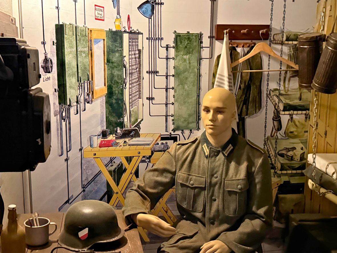 <strong>Life underground:</strong> The museum uses mannequins to illustrate how troops stationed below ground would've lived. Though cold and damp, the facilities look surprisingly hospitable.