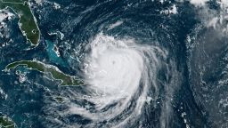 Hurricane Erin tracks over the southern Atlantic Monday morning.