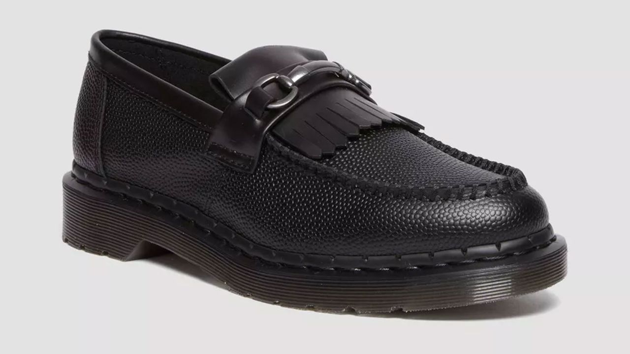 Dr. Martens Adrian-Snaffle-Pebble-Grain-Leather-Kiltie-Loafers