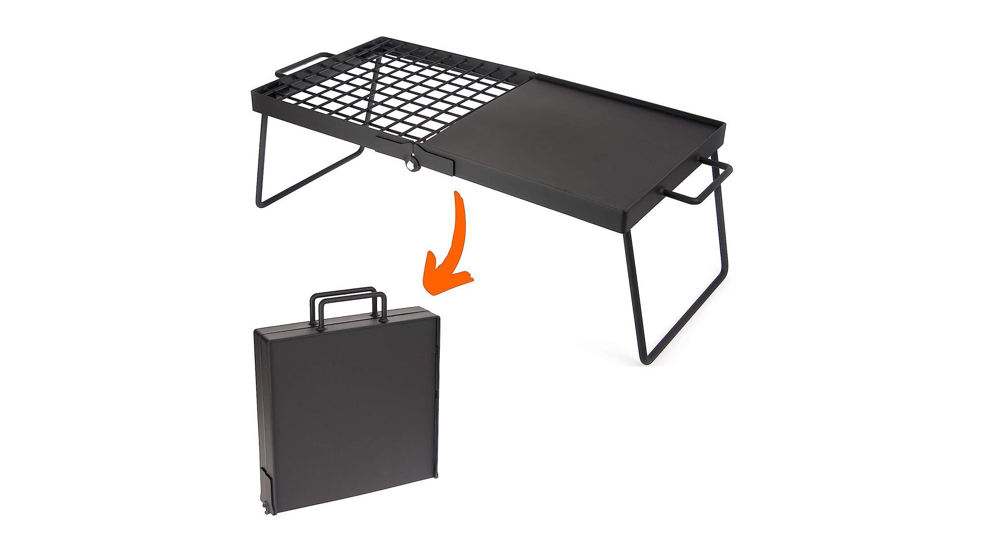 Folding Campfire Grill Grate and Griddle,Stainless Steel Camp Fire