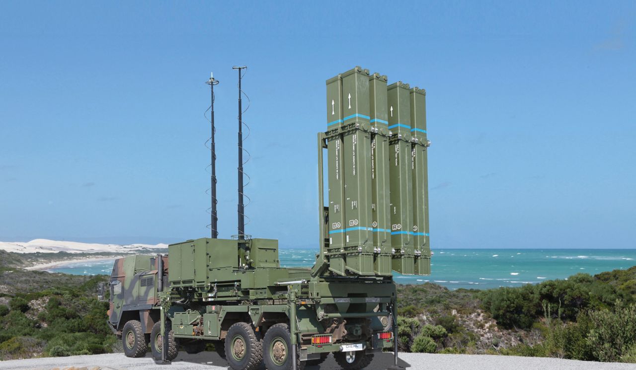 The?Iris-T air-to-air missile system developed by the German armaments company Diehl Defense.