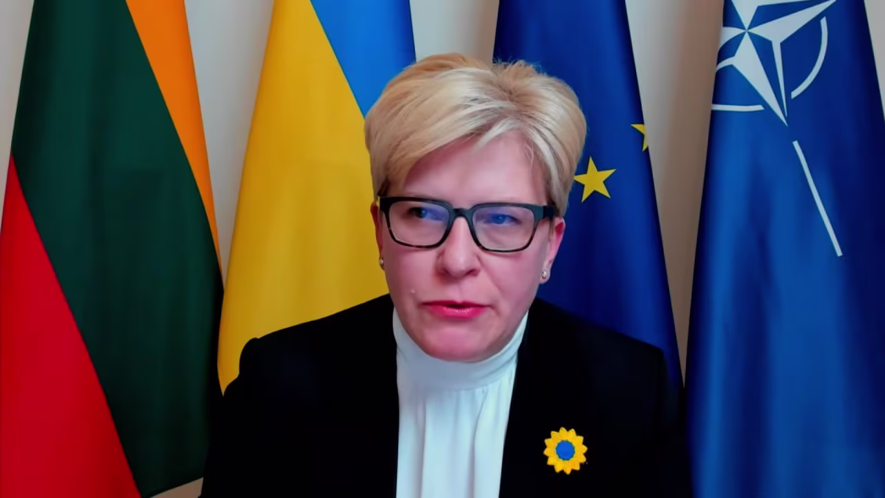 Lithuanian Prime Minister Ingrida Šimonytė talks to CNN's Isa Soares on Wednesday.