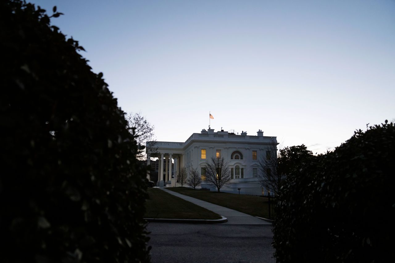 The White House is pictured on January 20.