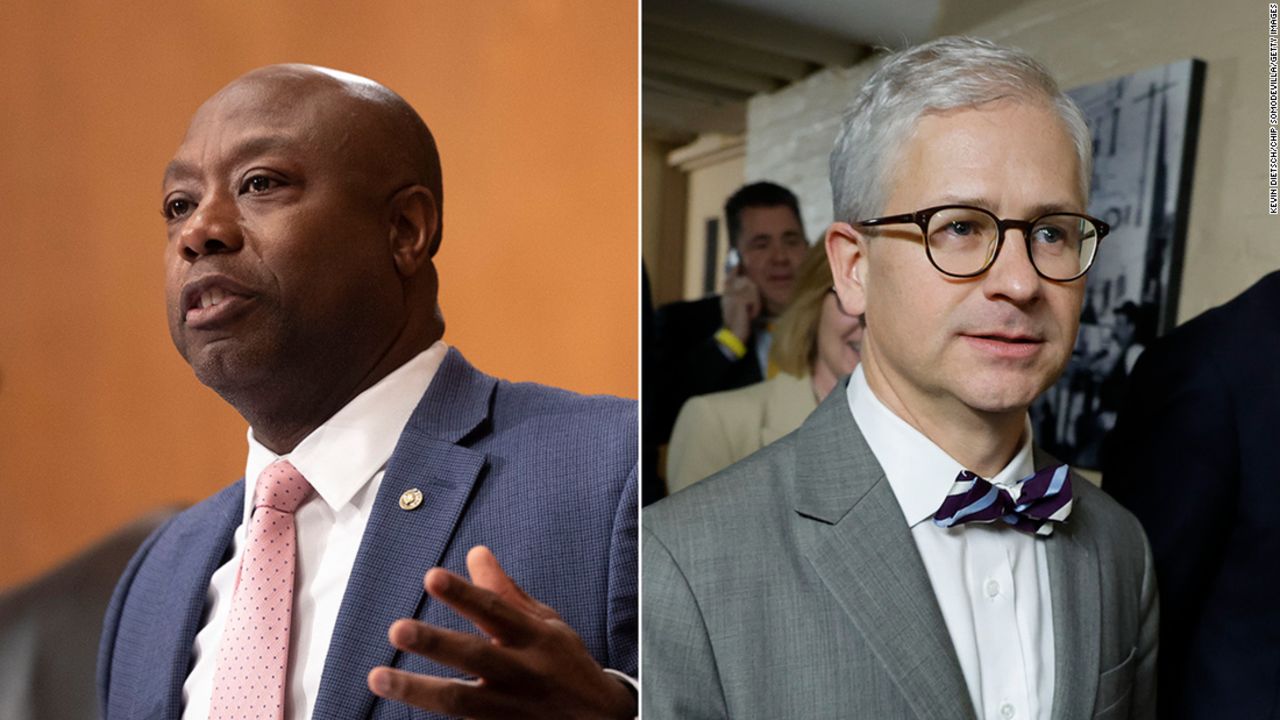 U.S. Senator Tim Scott (left) and Representative Patrick McHenry (right).