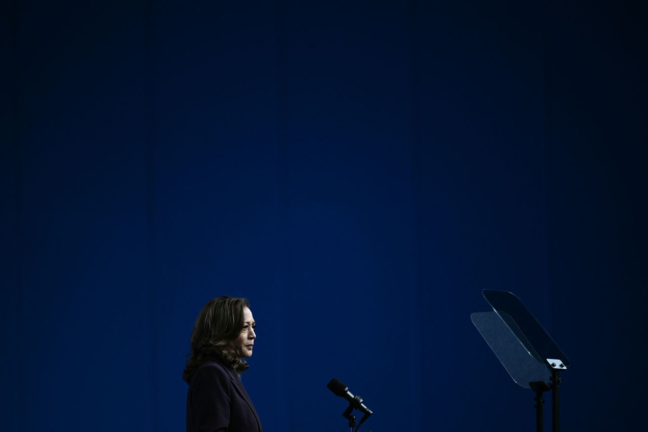 Vice President Kamala Harris delivers the keynote speech at the American Federation of Teachers' 88th National Convention in Houston on July 25. 