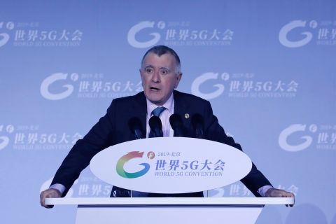 Nicolas Chapuis, the European Union Ambassador to China, speaks at the 2019 World 5G Convention in Beijing, China, in November 2019.
