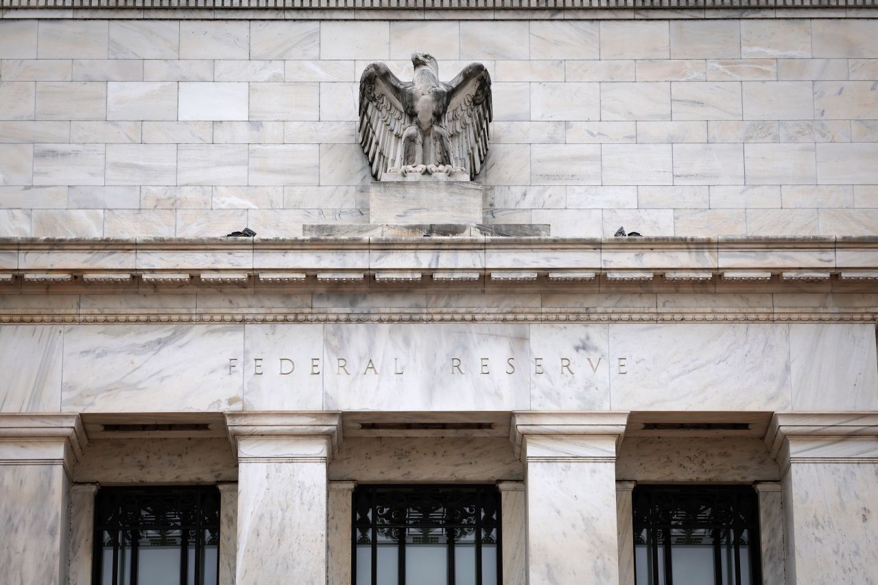 The Federal Reserve building is shown May 2, 2023 in Washington, DC.