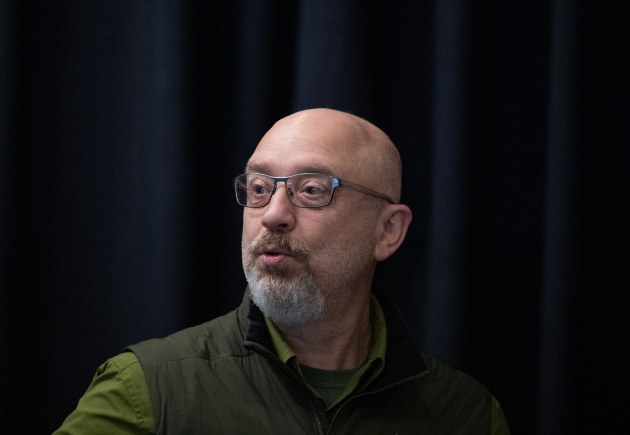 Ukrainian Defense Minister Oleksii Reznikov, at a conference for the Ukraine war in the United States, on April 26.