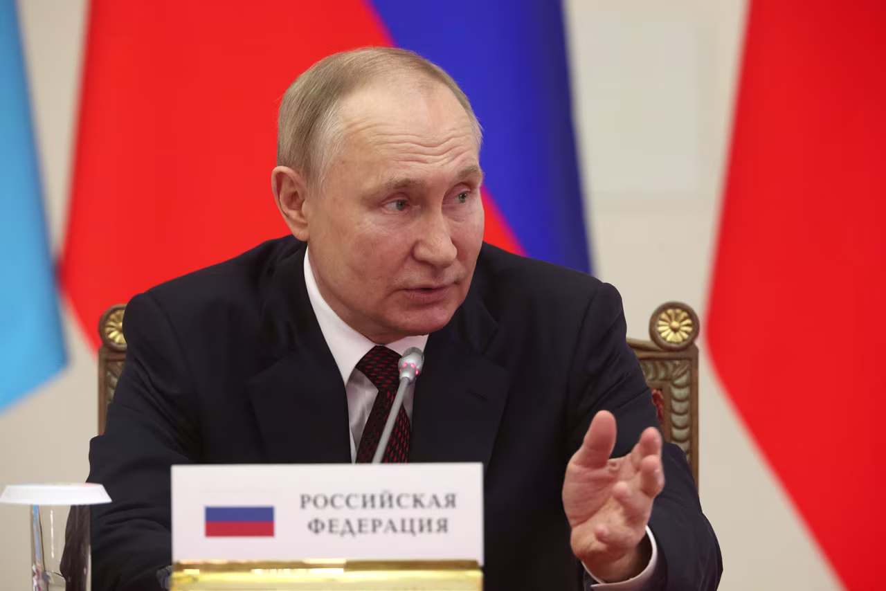 Russian President Vladimir Putin speaks on December 26, 2022, in Saint Petersburg, Russia. 