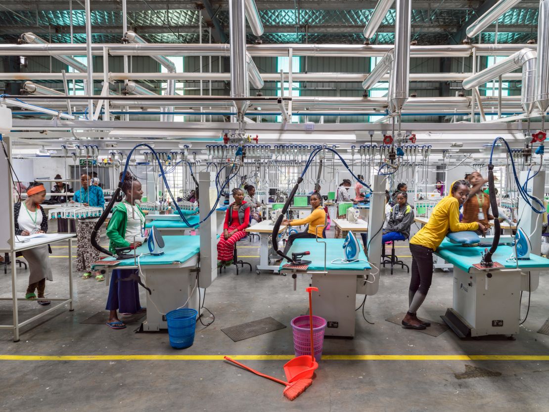 An apparel factory in Hawassa, Ethiopia. Burtynsky's series "China in Africa" contrasts his BYD shots with images like these, showing Chinese-owned facilities on the African continent, that explore the country's "evolving role in global manufacturing."