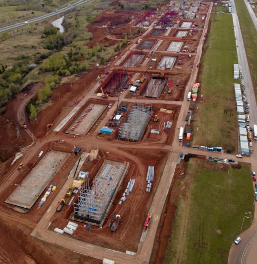 Drone visuals included in an internal Alabuga presentation and geolocated by CNN show construction well underway on one of the rows of dormitories.