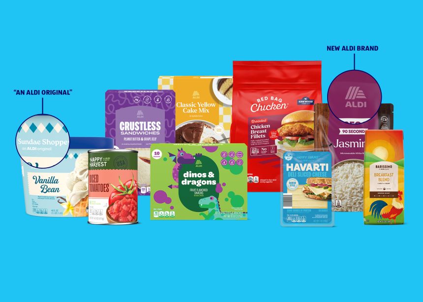 Some labels will be consolidated under an Aldi brand while others will keep their name and have an 