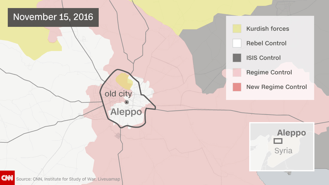 As the situation in Aleppo changes rapidly, CNN will update the map with information from sources on the ground.