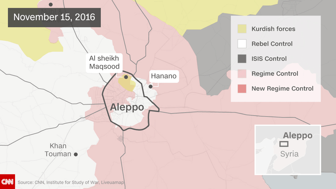 As the situation in Aleppo changes rapidly, CNN will update the map with information from sources on the ground.