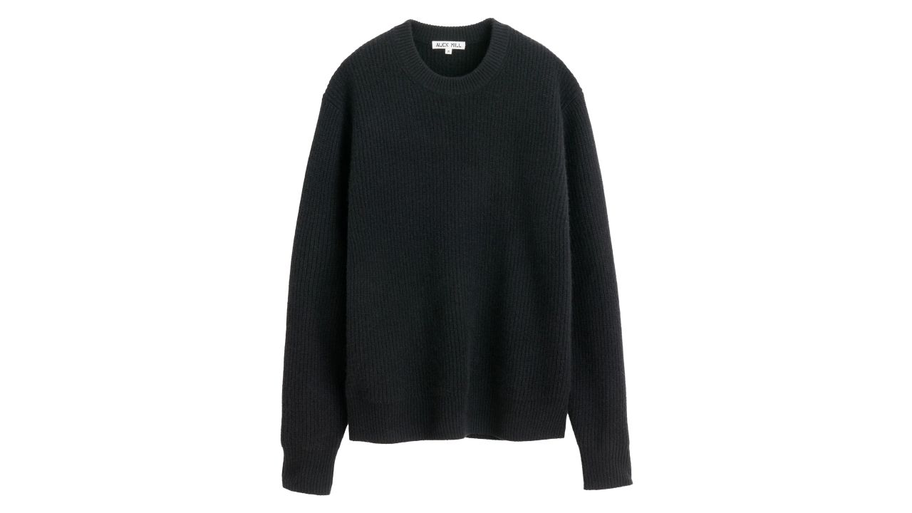 Alex Mill Jordan Sweater in Washed Cashmere in black