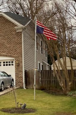 A photo obtained by The New York Times shows an inverted flag at the Alito residence on Jan. 17, 2021, three days before the Biden inauguration.