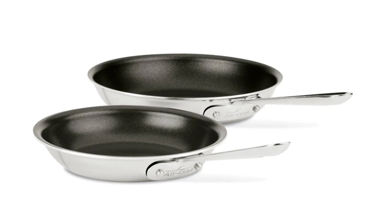 All-Clad 8-Inch & 10-Inch Brushed Stainless Steel Nonstick Fry Pan Set