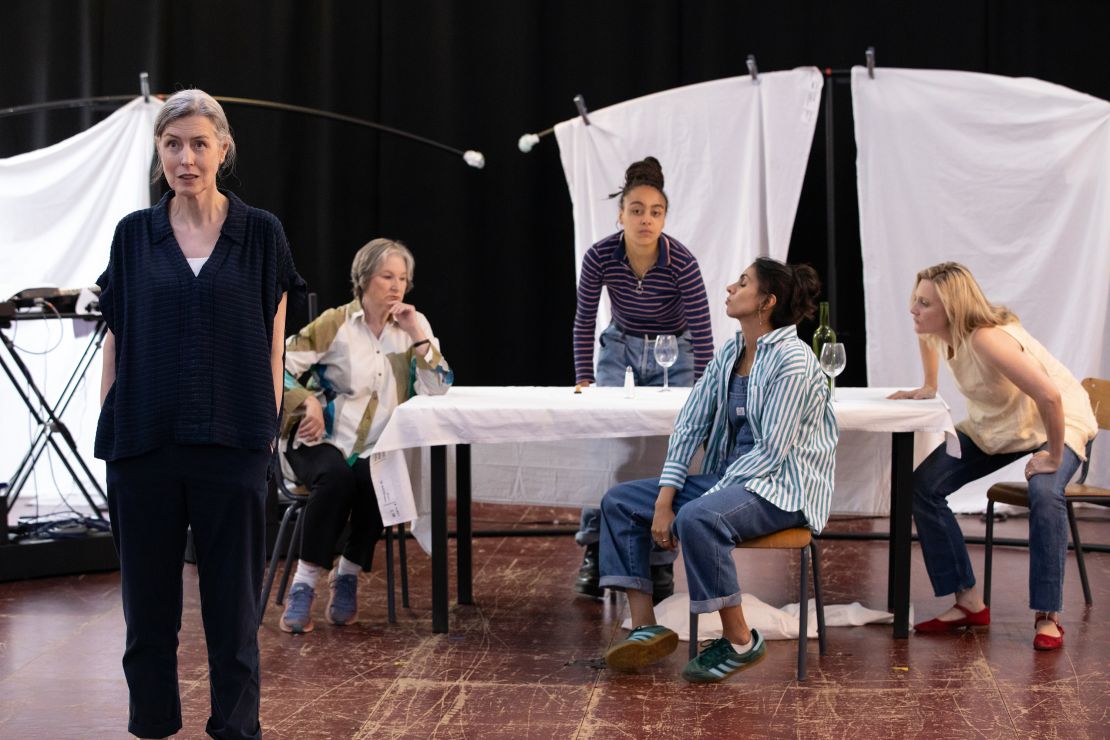 “The Years” at Almeida Theatre in London stars (left to right) Gina McKee, Deborah Findlay, Harmony Rose-Bremner, Anjli Mohindra and Romola Garai.