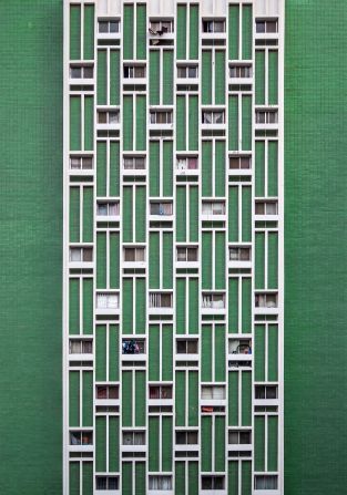 AlOmaira Building, Abu Dhabi: This vivid green 14-story residential building is located in the city’s historic Al Zahiyah area. While many of the neighborhood’s older buildings, dating back to the 1960s, have been demolished, the distinctive AlOmaira Building, built sometime in the 1980s, is still standing.