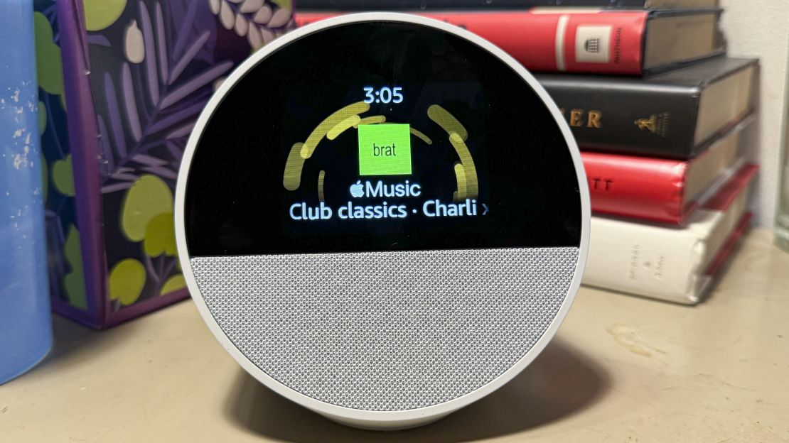 Amazon Echo Spot playing Charli XCX's "Club Classics"