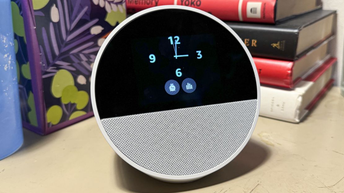 Amazon Echo Spot with an analog clock display