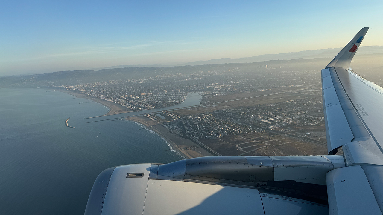 American Airlines Airbus A321T departing LAX