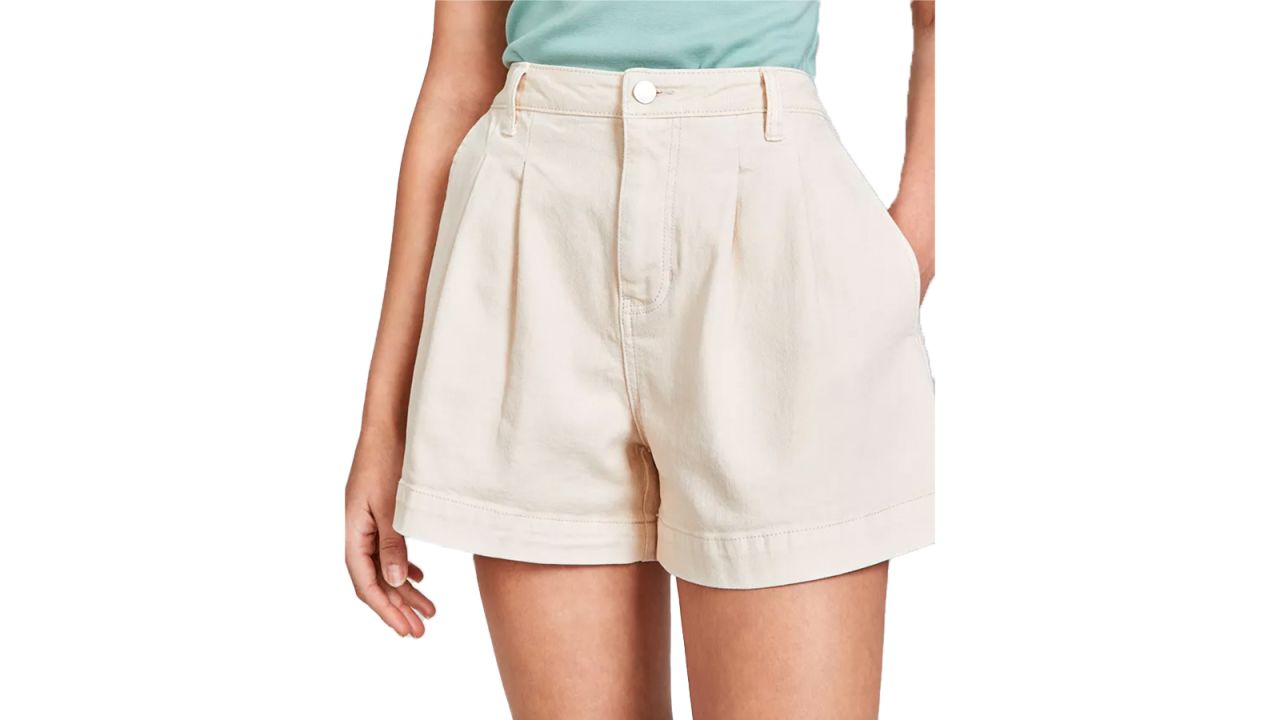 And Now This High Rise Pleat-Front Denim Shorts cnnu.jpg