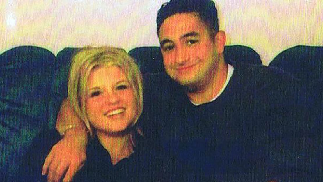 Amy Kitchen and James Mosqueda pose in a photo submitted as court evidence.