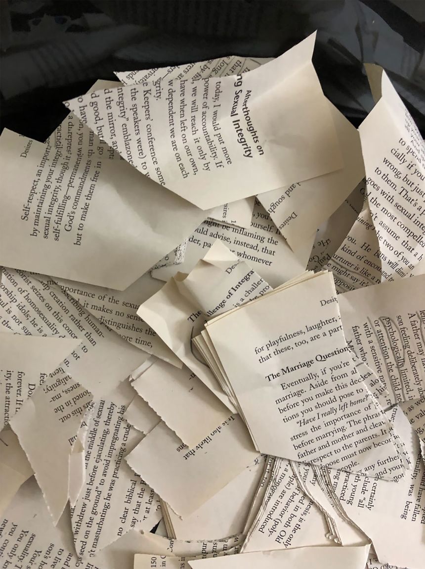 Pledger said he was given an "ex-gay" book by a BJU staffer, which was discussed in his conversion therapy session. After leaving the school, Pledger tore the book up.