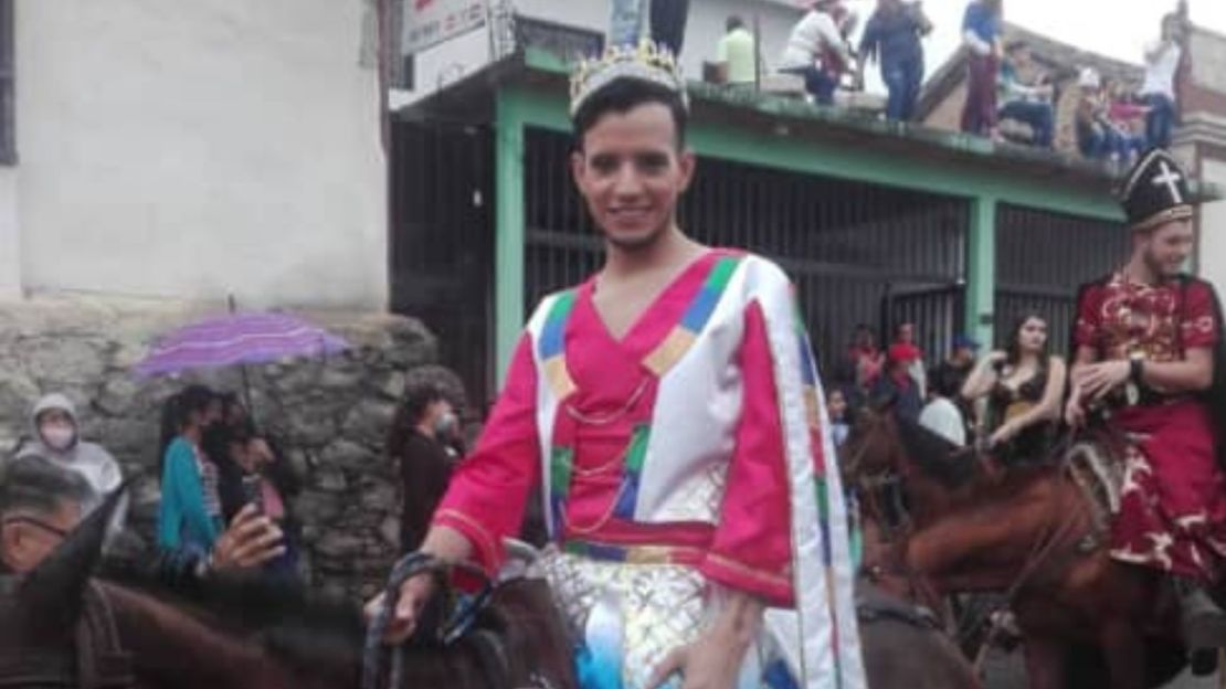 Andry interpretando a Antípatro en la fiesta de Reyes Magos de Capacho el 9 de enero de 2022.
