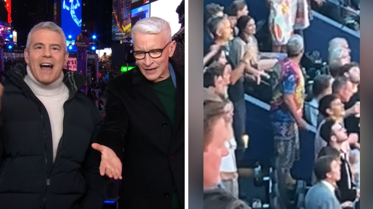 Anderson Cooper reacts to Andy Cohen dancing at Sphere CNN