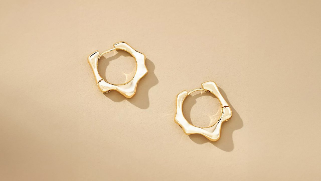 Anthropologie Small Abstract Molten Huggie Hoop Earrings.jpg