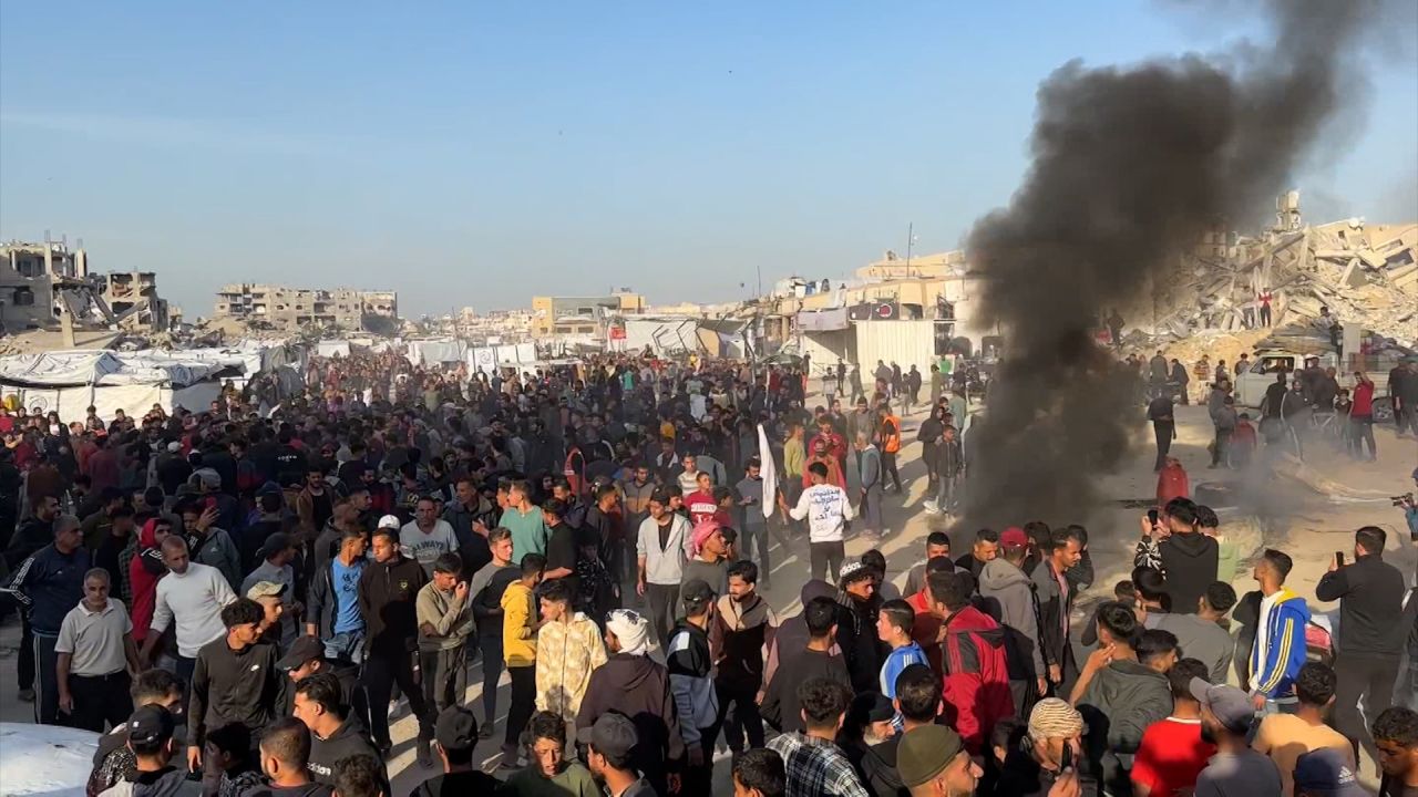 Rare anti-Hamas protests broke out in northern Gaza a week after renewed Israeli attacks on the strip and a prolonged blockade on all humanitarian aid continues. Participants told CNN they blamed both Israel and Hamas, which controls Gaza, for the devastation they face.