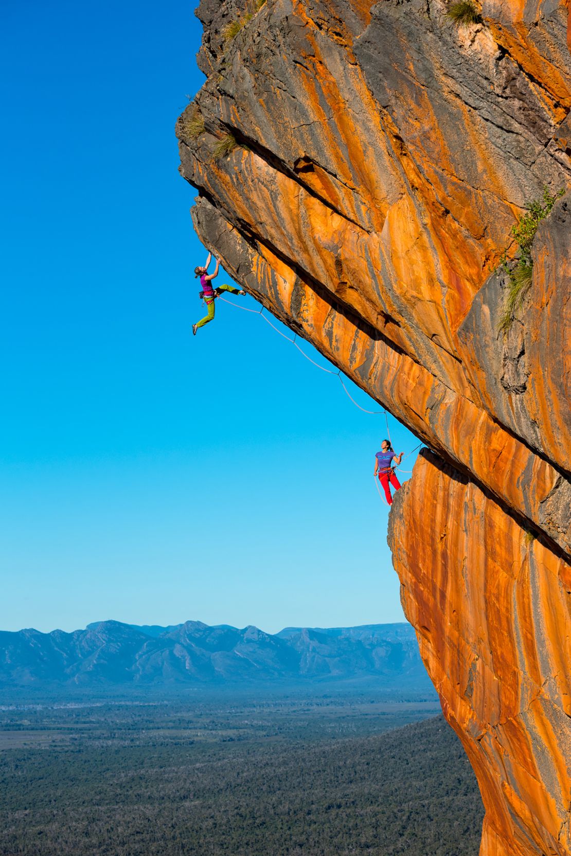 Climbers (left to right) Ashlee Hendy and Elizabeth Chong photographed by Carter at Australia's Grampians National Park.