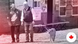 Peter Hamilton shows John King around his maple farm, the Maple Rock Lodge in Sheffield, Ontario.